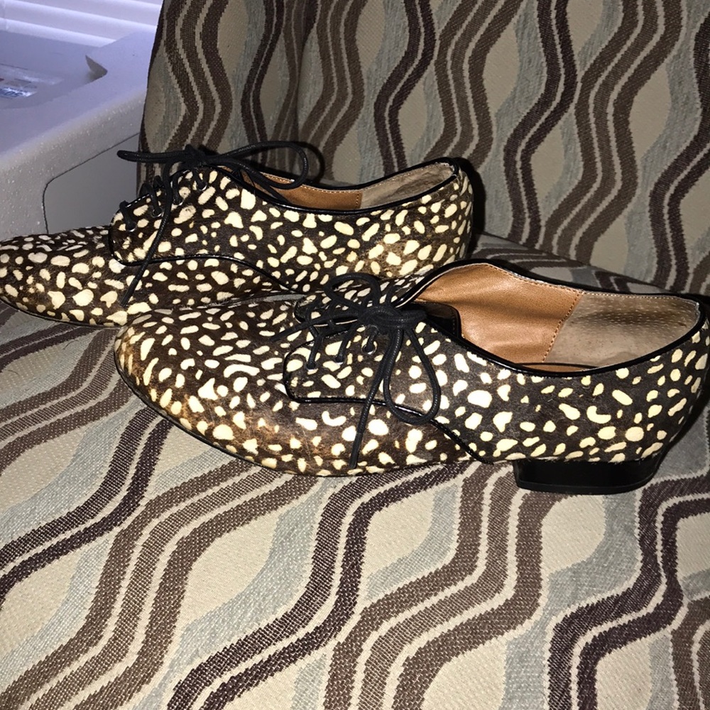 dolce vita real fur cow fur oxford shoes